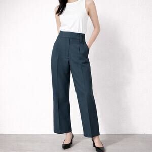 United Tokyo Japan Women's Pleated Trouser Pants Teal Blue sz 2